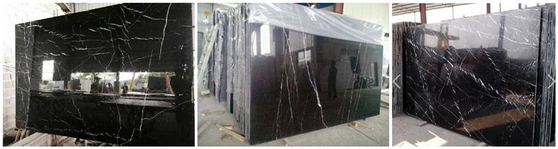 svart marquina plater black marquina slabs