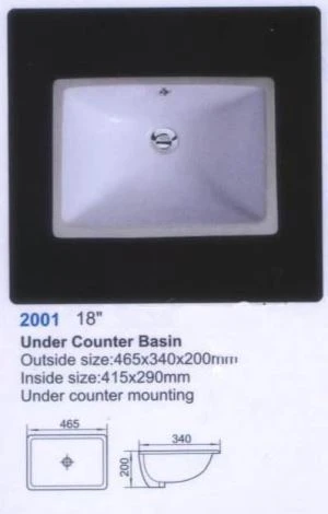 Under mount bad Square Keramiske synker (YLT-#2001), Undercounter bad oppvaskkum hvit